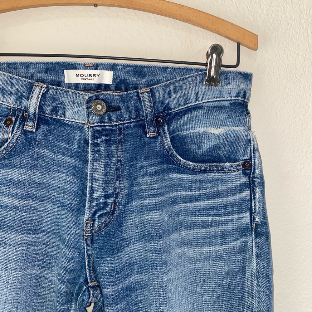 🎈Moussy Vintage Glendele Light Wash Distressed Zipper Fly Skinny Jeans! - Picture 1 of 13